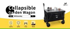 Whitsunday Moko Large Folding Wagon Cart with Aluminum Table Plate
