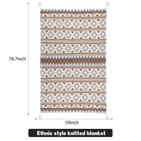 Weave Throw Outdoor Blanket (Color: Orange)