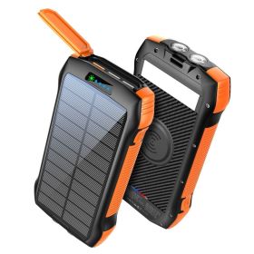 Portable Solar Charger: 33,500mAh, Fast Charging, Waterproof, 6W Flashlight for iPhone, Samsung, Tablet (Color: Orange)