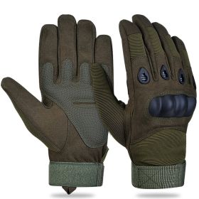 XG-TG1 Tactical Self Defense Gloves Hard Knuckle (Full Finger) (Color: Green, Size: Medium)