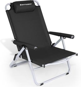 Whitsunday 4-Level Adjustment Table Portable Camping / Backpacking Chair (Color: Black)