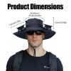 Outdoor Wide Brim Sun Hat with 2 Solar Rechargeable Fans – UPF50+, 3 Speeds, Breathable Waterproof Mesh for Hiking & Camping