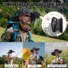 Outdoor Wide Brim Sun Hat with 2 Solar Rechargeable Fans – UPF50+, 3 Speeds, Breathable Waterproof Mesh for Hiking & Camping