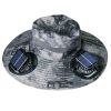 Outdoor Wide Brim Sun Hat with 2 Solar Rechargeable Fans – UPF50+, 3 Speeds, Breathable Waterproof Mesh for Hiking & Camping