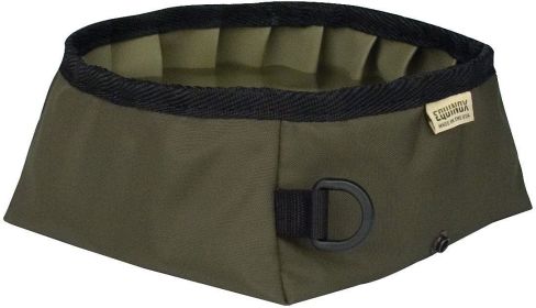 Equinox Buddy S Portable Travel Bowl for Dogs (Color: Olive Green)