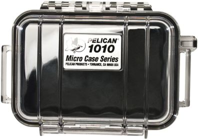 Pelican Micro Case Series – Watertight Protection (1010–1060) (Color: Black/Clear, Item: 1010)