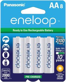 Panasonic eneloop AA & AAA Rechargeable Batteries – 2000 mAh Ni-MH (Pack: 8, Size: AA)
