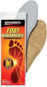 Grabber In-Sole Foot Warmers – Air-Activated Heat for Cold Feet (Size: Medium/Large)