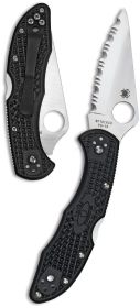 DELICA 4 LIGHTWEIGHT KNIVES (Color: Black, Style: Spyder Edge)