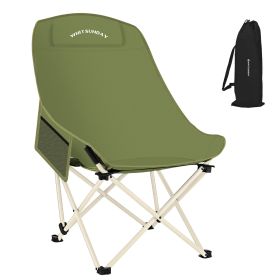 Whitsunday Compact Backpacking Outdoor Chair – High-Back Moon Camping Chair (Color: Green)