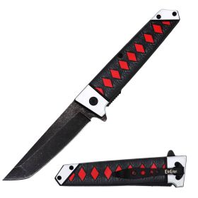 Day Zero Survival 9" Anime Katana Style Spring Assisted Folding Pocket Knife – Multiple Designs (Design: Katana Spring)