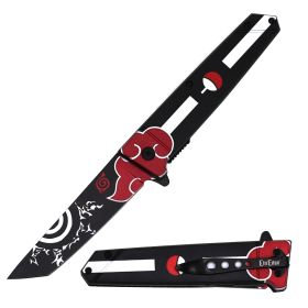 Day Zero Survival 9" Anime Katana Style Spring Assisted Folding Pocket Knife – Multiple Designs (Design: Sasuke Kusanagi Dark Grass)
