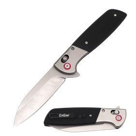 Day Zero Survival 8.5" Axis Lock Ball Bearing Flipper Folding Pocket Knife – G10 Handle EDC Knife (Color: Black)