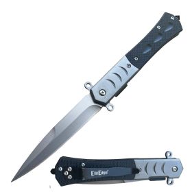 Military G10 Spring Assisted Pocket Knife Spear Point Blade - 2 Color Selection (Color: Black)