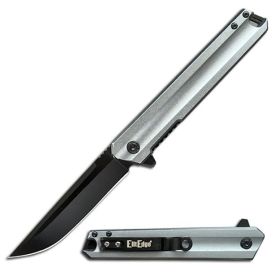 Aluminum Handle Spring Assist Open Folding Pocket Knife Everyday Carry - 6 Color Selection (Color: Grey)