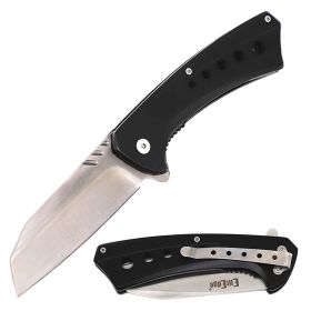 Day Zero Survival 8.25" Tactical Cleaver Razor Spring Assisted Folding Pocket Knife – Multiple Finishes (Color: Black)