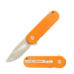 G10 Handle Ball Bearing Titanium Coated Blade Pocket Knife - 3 Color Selection (Color: Orange)