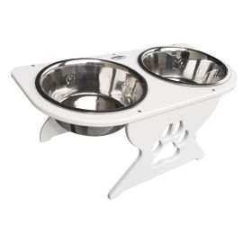Deep Blue Marine Starboard Dog Dish w/Bowls (Size: Medium - 8" Tall)
