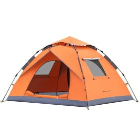 Whitsunday Pop Up Camping Tent – Instant Waterproof Tent for 1–2 Person (Color: Silver/Orange)