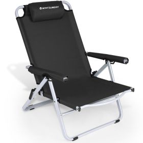 Whitsunday 4-Level Adjustable Portable Camping & Backpacking Chair (Color: Black)
