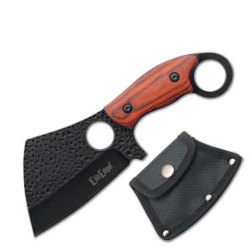 Day Zero Survival Urban Combat Cleaver Wharncliffe Fixed Blade Knife – Multiple Pakkawood Handles (Color: Black/Brown)