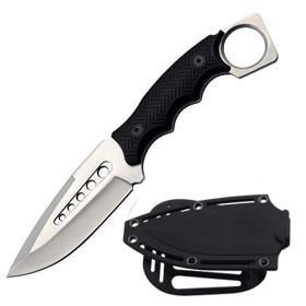 Day Zero Survival 8.5" Fixed Blade Tactical Hunting Knife with ABS Belt Loop Sheath (Color: Silver)