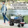 Whitsunday Folding Outdoor Wagon Cart 8“ Fat Wheel with Brake and Tailgate