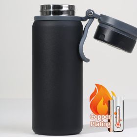25oz Copper Plating Vacuum Thermos Water Bottles (Color: Black)