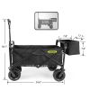Whitsunday Folding Wagon – 8″ Heavy-Duty Wheels with Rear Storage (Standard Size PLUS)