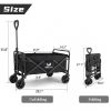 Whitsunday Collapsible Folding Garden Wagon – 5″ Solid Rubber Wheels