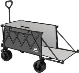 Whitsunday Moko Collapsible Wagon with Tailgate & All-Terrain Wheels (Color: Grey)