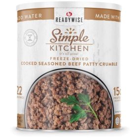 READYWISE SIMPLE KITCHEN FD SEASONED BEEF PATTY CRUMBLES - 22 SERVING CAN (Meal: As Per Picture)