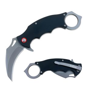 Day Zero Survival 7.5" Ball Bearing Tactical Karambit Pocket Knife – Multiple Handle Options (Color: Black G10)