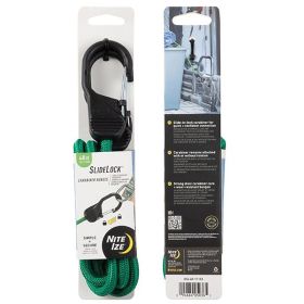 Red SlideLock Carabiner Bungee (Color: Green, Size: 48")