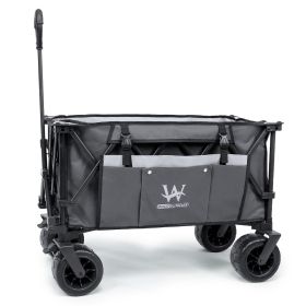 Whitsunday Moko Compact Plus Folding Wagon Cart with Fat Wheels (Color: Grey)