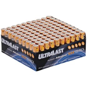 Ultralast ULA2AAA AAA Alkaline Batteries – 1.5V Long-Lasting Power (Available in 2 Pack, 4 Pack & 100 Pack) (Pack: 100)
