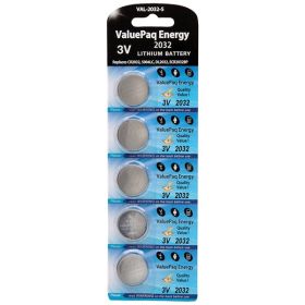 Dantona VAL-2032 ValuePaq Energy CR2032 3V Lithium Coin Cell Batteries – Available in 2 Pack & 5 Pack (Pack: 5)