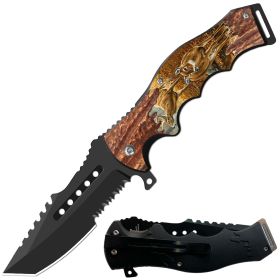 Day Zero Survival 8.5" CSGO-Inspired Spring Assisted Folding Pocket Knife – Multiple Wildlife & Patriotic Designs (Design: Huntsman Deer's)