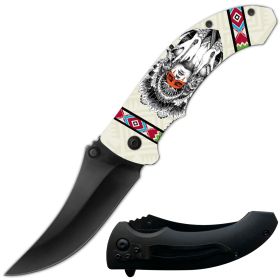 Day Zero Survival 8" Spring Assisted Folding Pocket Knife – Multiple 3D Printed Handle Designs (Design: 15)