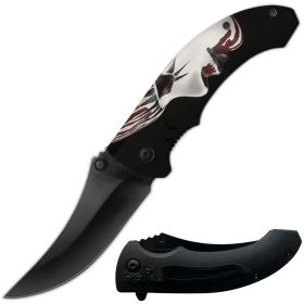 Day Zero Survival 8" Spring Assisted Folding Pocket Knife – Multiple 3D Printed Handle Designs (Design: 18)