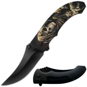 Day Zero Survival 8" Spring Assisted Folding Pocket Knife – Multiple 3D Printed Handle Designs (Design: 21)