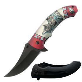 Day Zero Survival 8" Spring Assisted Folding Pocket Knife – Multiple 3D Printed Handle Designs (Design: 4)