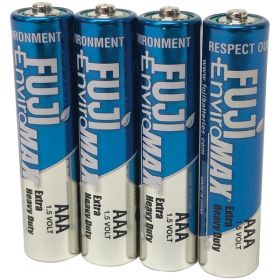 FUJI ENVIROMAX 3400BP EnviroMax AAA Extra Heavy-Duty Carbon Zinc Batteries – 1.5V (Available in 4 Pack & 20 Pack) (Pack: 4)
