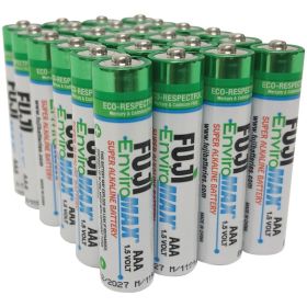 FUJI ENVIROMAX 4400BP EnviroMax AAA Super Alkaline Batteries – 1.5V (Available in 2 Pack, 4 Pack, 24 Pack & 48 Pack) (Pack: 24)