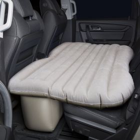 Inflatable PVC Rear Seat Air Mattress Mid-Size Fits Jeeps, Car, SUV’s & Mid-Size Trucks Black (Color: Tan/Beige)