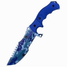 11" Military Combat Fighter Hunter Bowie Knife - 3 Color Selection (Color: Blue)