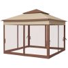Outdoor Patio Pop Up Canopy Gazebo Shelter with Zipper Netting, Carry Bag