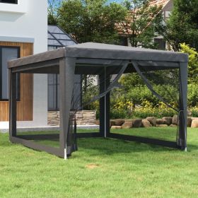 Party Tent with 4 Mesh Sidewalls (Color: Anthracite, Size: 9.8' x 13.1')