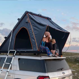 Trustmade Triangle Aluminum Black Hard Shell Grey Rooftop Tent (Color: Black Grey)