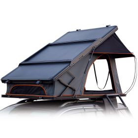 Trustmade Triangle Aluminum Black Hard Shell Grey Rooftop Tent (Color: Grey)
